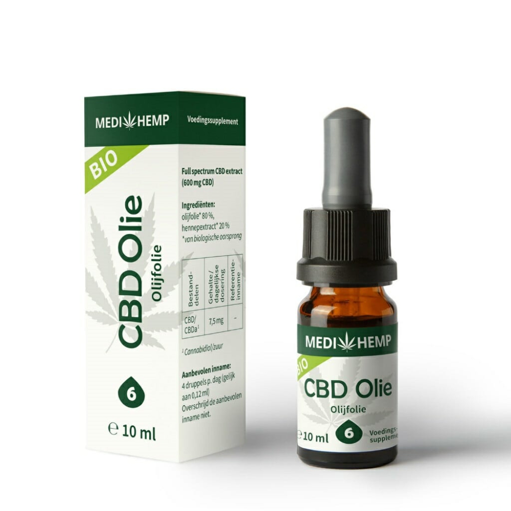 CBD olie 6% MediHemp 10ml RAW olijfolie